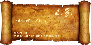 Lebhaft Zita névjegykártya
